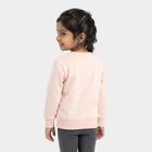 Girls' Pink Crew Neck Graphic Print Sweatshirt, Light Pink, small