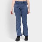 Ladies' Jeans , मध्यम नीला, small