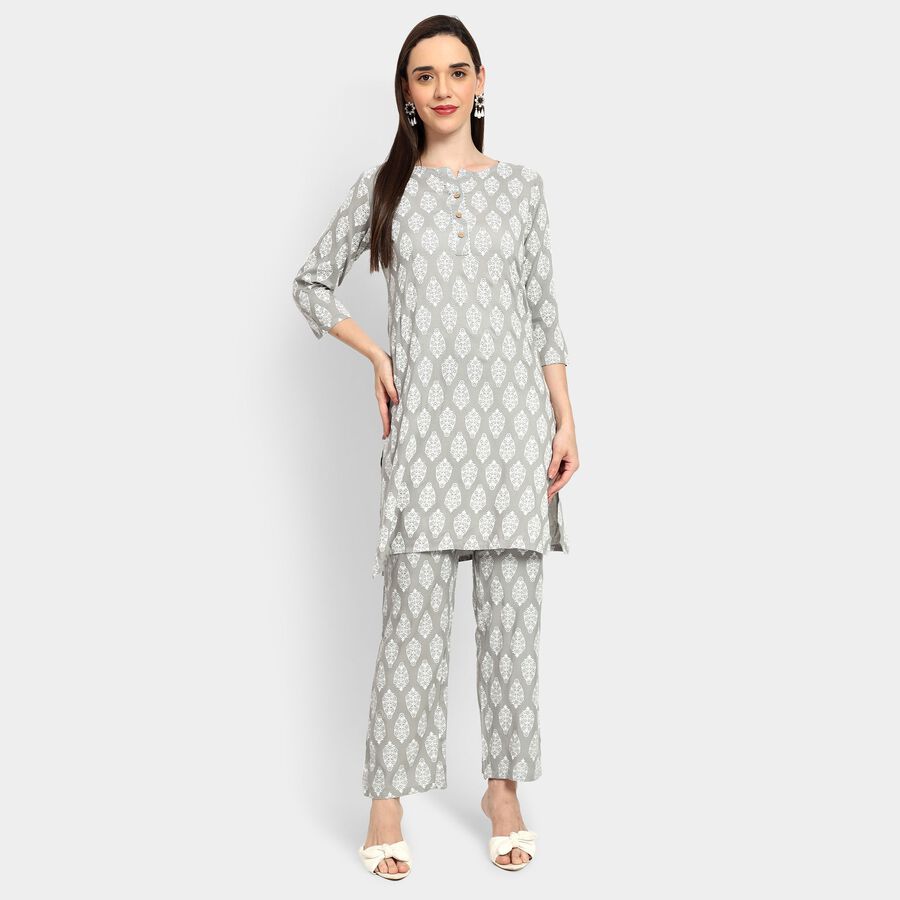 Ladies' Ethnic Set, Light Grey, large image number null