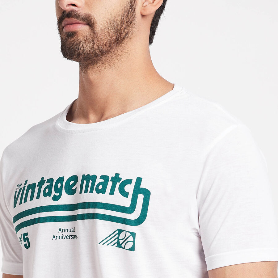 Round Neck T-Shirt, White, large image number null
