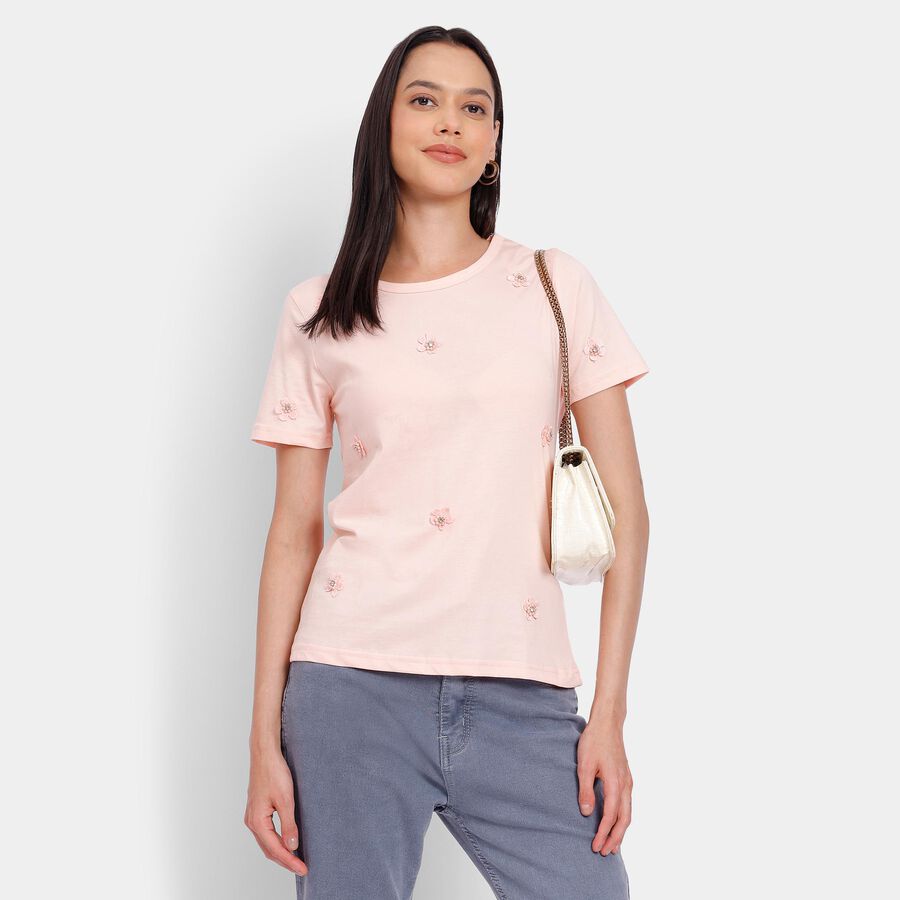 Ladies' 100% Cotton Top, Light Pink, large image number null