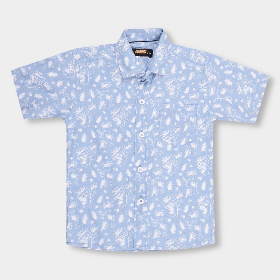 Boys' 100% Cotton Casual Shirt , हल्का नीला, large image number null