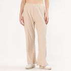 Women's Soft Beige Wide-Leg Lace Trousers, Beige, small