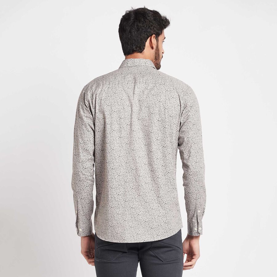 Cotton Printed Casual Shirt, Light Grey, large image number null