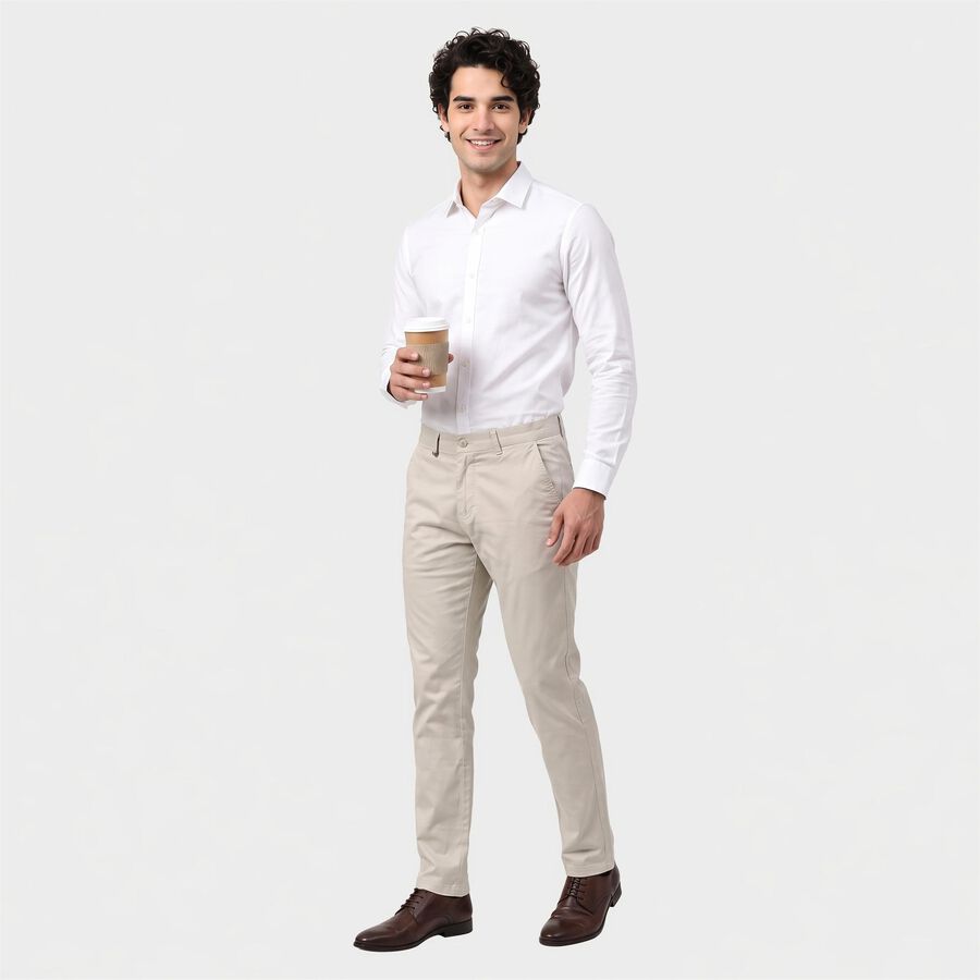 Men's Silver Chino Trousers, सिल्वर, large