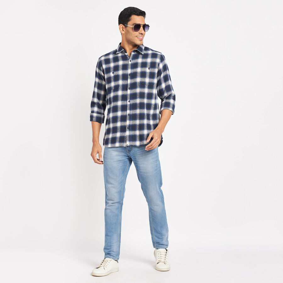 Checks Casual Shirt, Dark Blue, large image number null