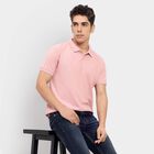 Men's Collared Half Sleeves T-Shirt , Light Pink, small image number null