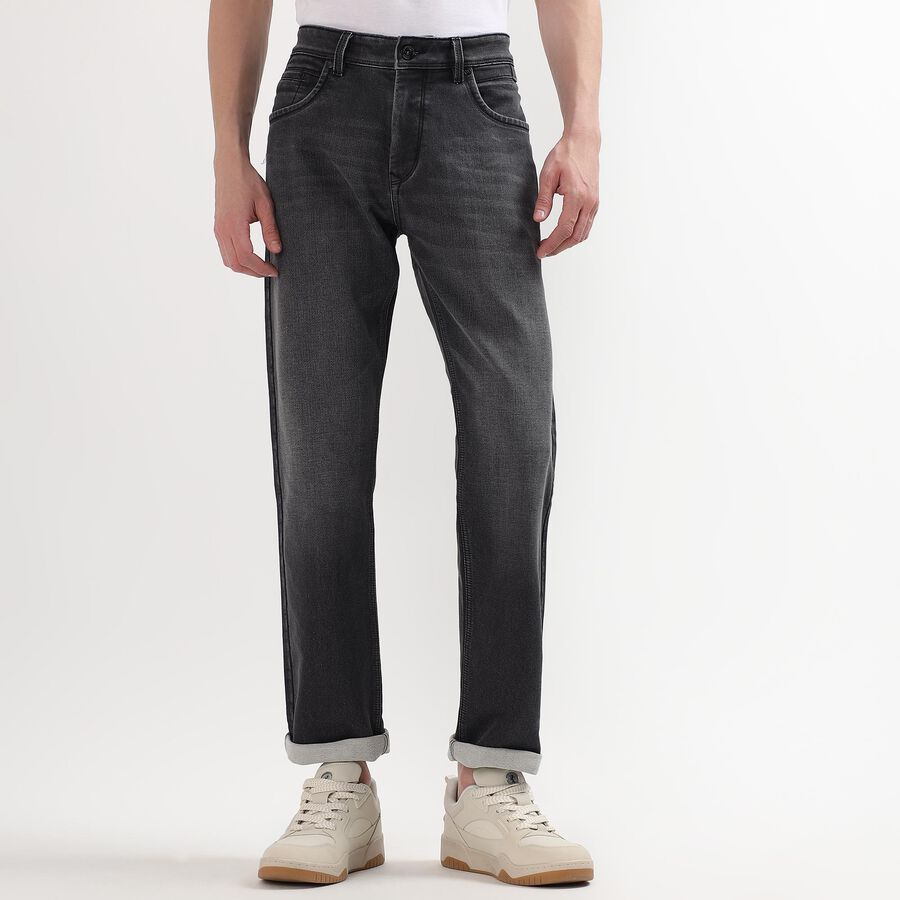 Men's Denim Skinny Jeans, Dark Grey, large image number null