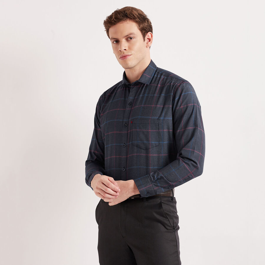 Checks Casual Shirt, Navy Blue, large image number null