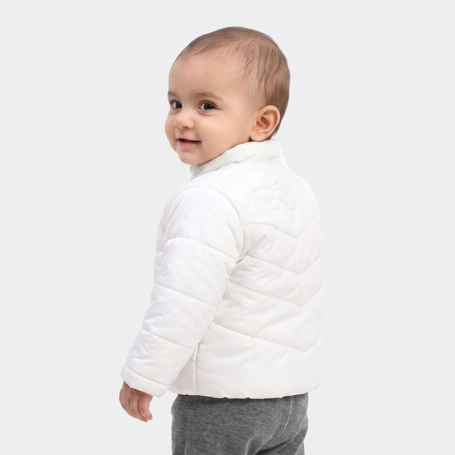 Infants Light Pink Stand Collar Puffer Jacket, हल्का गुलाबी, large