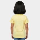 Girls Yellow Cotton Round Neck Casual T-Shirt, पीला, small