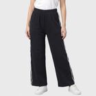 Women's Navy Blue Straight Fit Side-Striped Track Pants, नेवी ब्लू, small