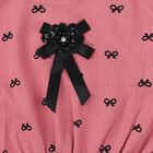 Girls Pink Round Neck Casual T-Shirt, गुलाबी, small