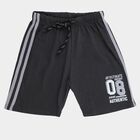 Boys' Dark Grey Regular Fit Side Striped Graphic Bermuda Shorts, Dark Grey, small
