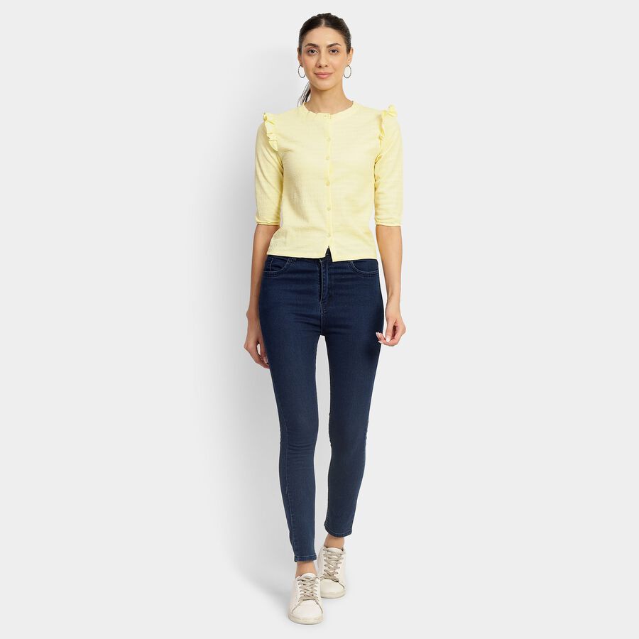 Ladies'  Crop  Top, पीला, large image number null