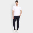 Men's Slim Fit Casual Trousers , Navy Blue, small image number null