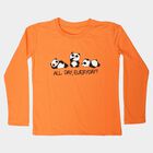 Girls Coral Round Neck Regular Top, मूँगा (कोरल), small