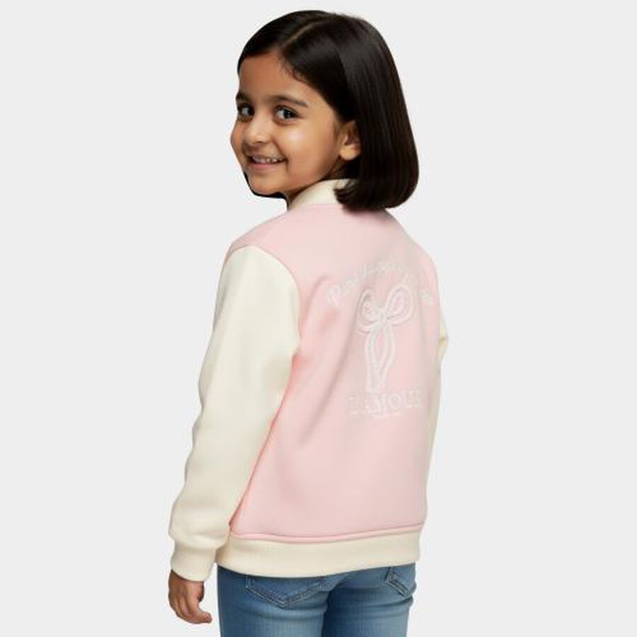 Girls' Sweatshirt, हल्का गुलाबी, large image number null