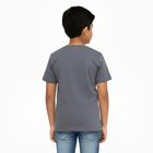 Boys Dark Grey Crew Neck Casual Half Sleeve T-Shirt, Dark Grey, small image number null