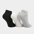 Men's Ankle Length Pack of 3 Socks ( Grey, White, Black ), Black, small