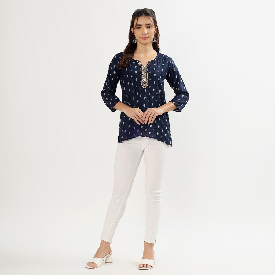 Ladies' Kurti, Navy Blue, large image number null