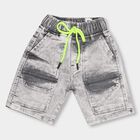 Boys' Washed Gray Cargo Style Bermuda Shorts, Light Grey, small image number null