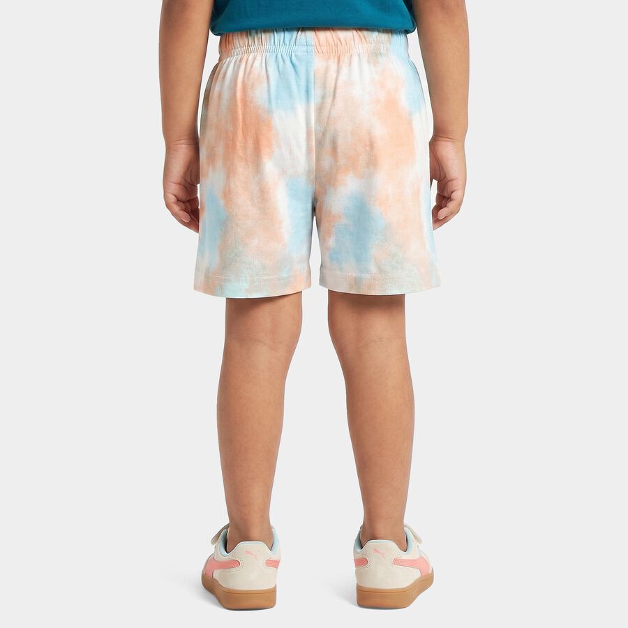 Boys' White Relaxed Fit Tie-Dye Bermuda Shorts, सफ़ेद, large