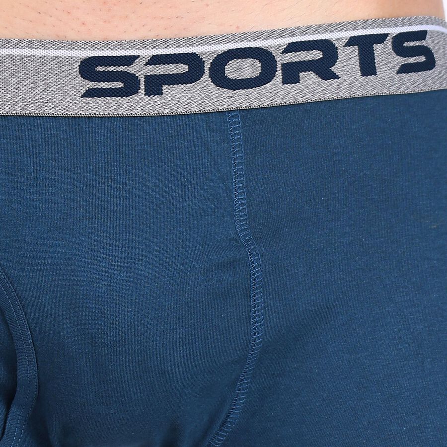 Men's 100% Cotton Trunks, Teal Blue, large image number null