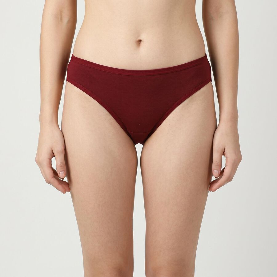 Women's Maroon Regular Fit Solid Panty, Maroon, large
