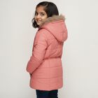 Girls Light Pink Hooded Casual Jacket, हल्का गुलाबी, small image number null