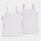 Girls' 100% Cotton Vest, White, small image number null