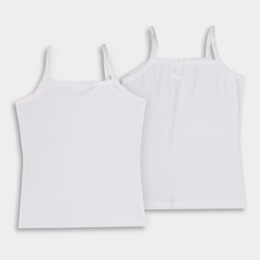 Girls' 100% Cotton Vest, White, large image number null