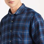 Checks Slim Fit Casual Shirt, Dark Blue, small image number null