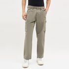 Men's Slim Fit Casual Trousers, Light Green, small image number null
