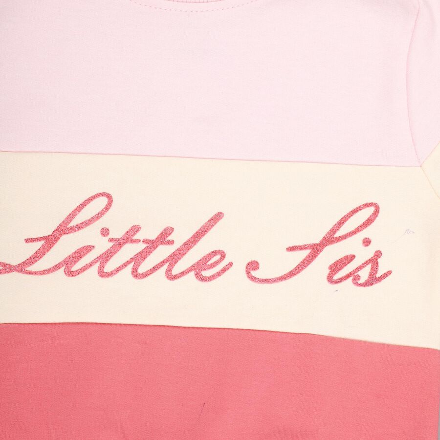 Infants Light Pink Crew Neck Casual Sweatshirt, हल्का गुलाबी, large image number null