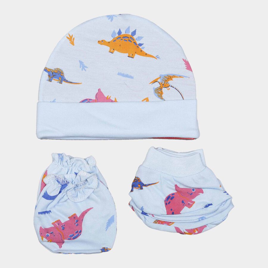Infants Cotton Printed Baby Gift Set, Light Blue, large image number null