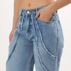 Ladies' 100% Cotton High Rise Jeans , Mid Blue, small image number null