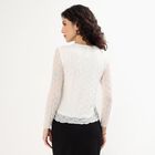 Women's Off-White Round Neck Casual Top, Off White, small