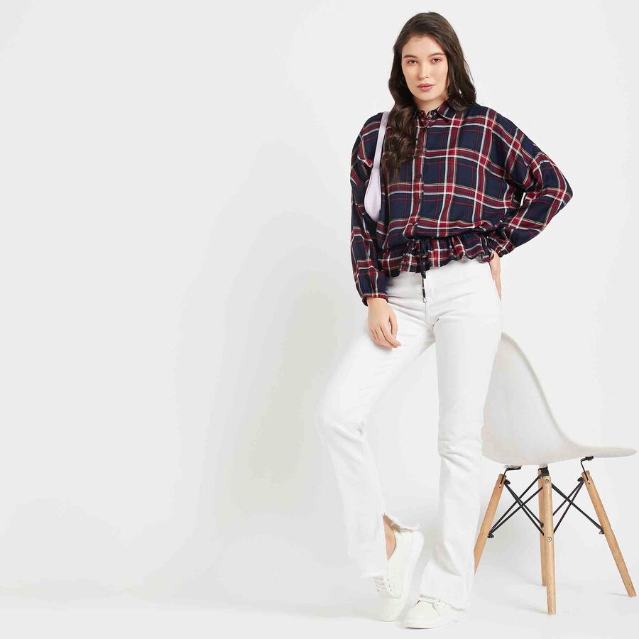 Checked Shirt, Navy Blue, large image number null