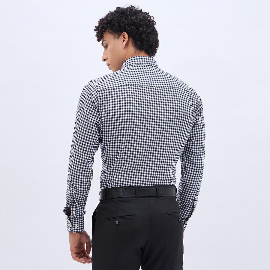 Men's Cut Away Collar Formal Shirt, Navy Blue, large image number null