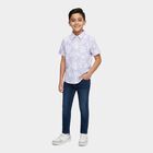 Boys Light Blue Cotton Classic Collar Casual Shirt, Light Blue, small