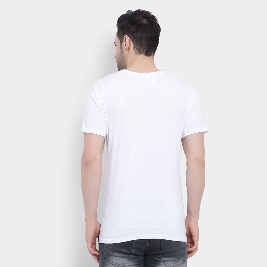 Solid Round Neck T-Shirt, White, large image number null