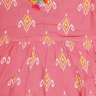 Girls' Bright Pink V-Neck Bohemian Upper and Bottom Set, Pink, small