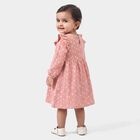 Infants' Pink Heart Printed Fit and Flare Frock, Light Pink, small