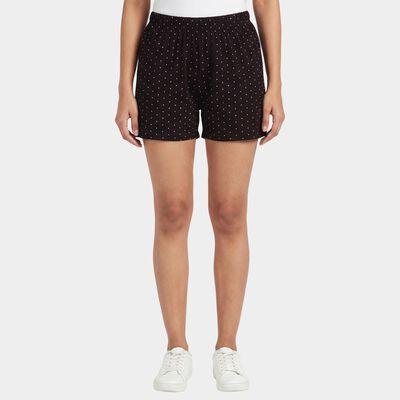 Women's Brown Regular Fit Drawstring Shorts