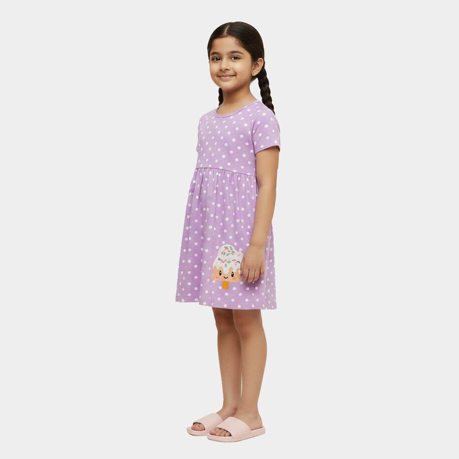 Girls' Frock, लाइलेक, large
