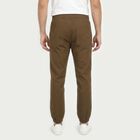 Men's Brown Slim Fit Casual Chino Trousers, भूरा, small