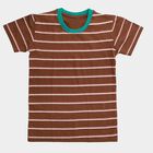 Boys' Half Sleeves T-Shirt, Brown, small