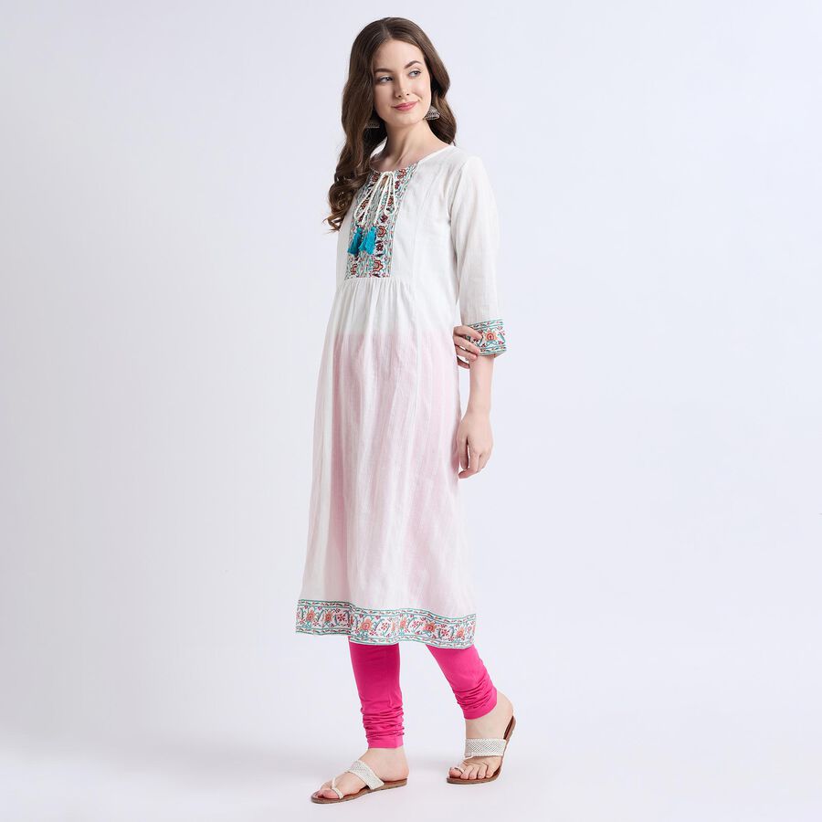 Ladies' Kurta , सफ़ेद, large image number null