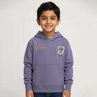 Boys Muted Lavender Purple Hooded Casual Sweatshirt, Mid Blue, small image number null